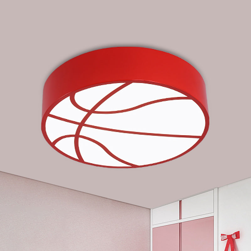 Red/Blue/Green Basketball Ceiling Fixture Children LED Acrylic Flush Mount Recessed Lighting Red Clearhalo 'Ceiling Lights' 'Close To Ceiling Lights' 'Close to ceiling' 'Flush mount' Lighting' 1865573