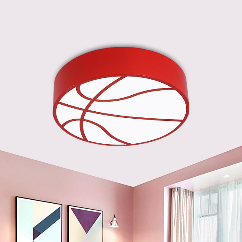 Red/Blue/Green Basketball Ceiling Fixture Children LED Acrylic Flush Mount Recessed Lighting Clearhalo 'Ceiling Lights' 'Close To Ceiling Lights' 'Close to ceiling' 'Flush mount' Lighting' 1865574