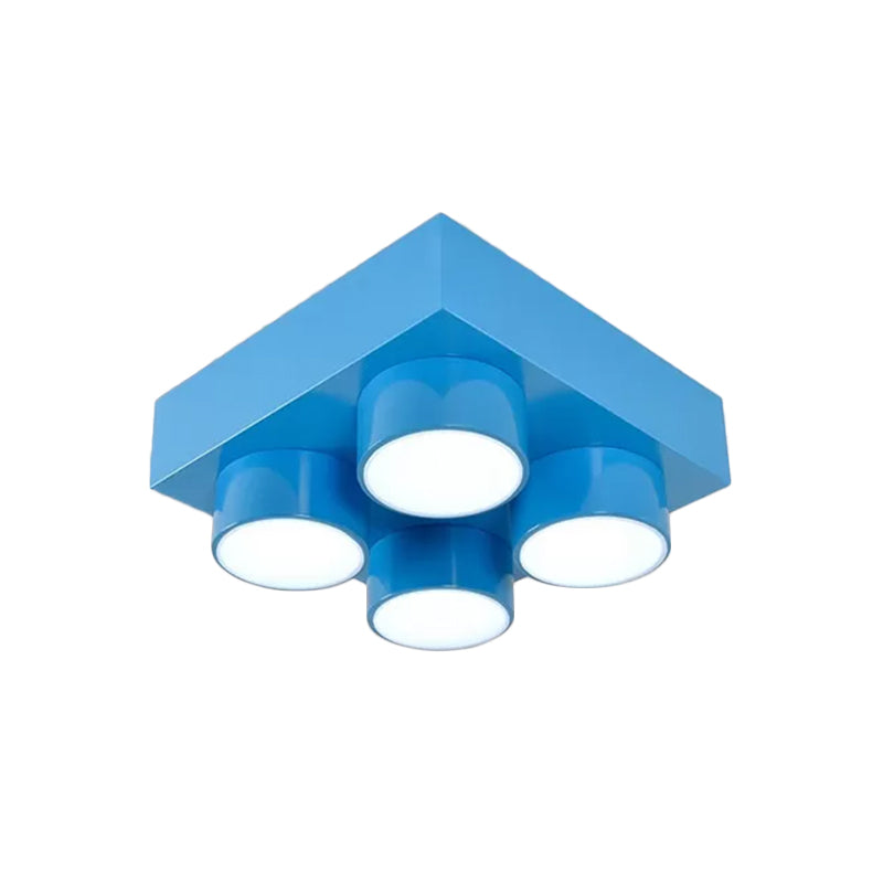 Building Block LED Ceiling Light Fixture Kids Acrylic Red/Yellow/Blue Flush Mount Lamp for Bedroom Clearhalo 'Ceiling Lights' 'Close To Ceiling Lights' 'Close to ceiling' 'Flush mount' Lighting' 1865578