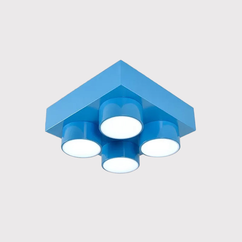 Building Block LED Ceiling Light Fixture Kids Acrylic Red/Yellow/Blue Flush Mount Lamp for Bedroom Clearhalo 'Ceiling Lights' 'Close To Ceiling Lights' 'Close to ceiling' 'Flush mount' Lighting' 1865579