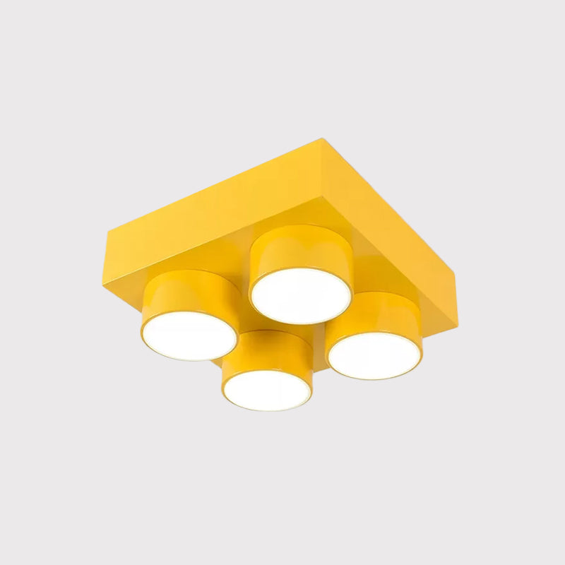 Building Block LED Ceiling Light Fixture Kids Acrylic Red/Yellow/Blue Flush Mount Lamp for Bedroom Clearhalo 'Ceiling Lights' 'Close To Ceiling Lights' 'Close to ceiling' 'Flush mount' Lighting' 1865588