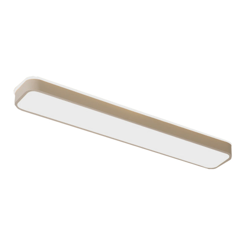 Rectangular Metallic Flush Light Fixture Minimalism Black/White LED Ceiling Mounted Lamp, Warm/White Light Clearhalo 'Ceiling Lights' 'Close To Ceiling Lights' 'Close to ceiling' 'Flush mount' Lighting' 1865611