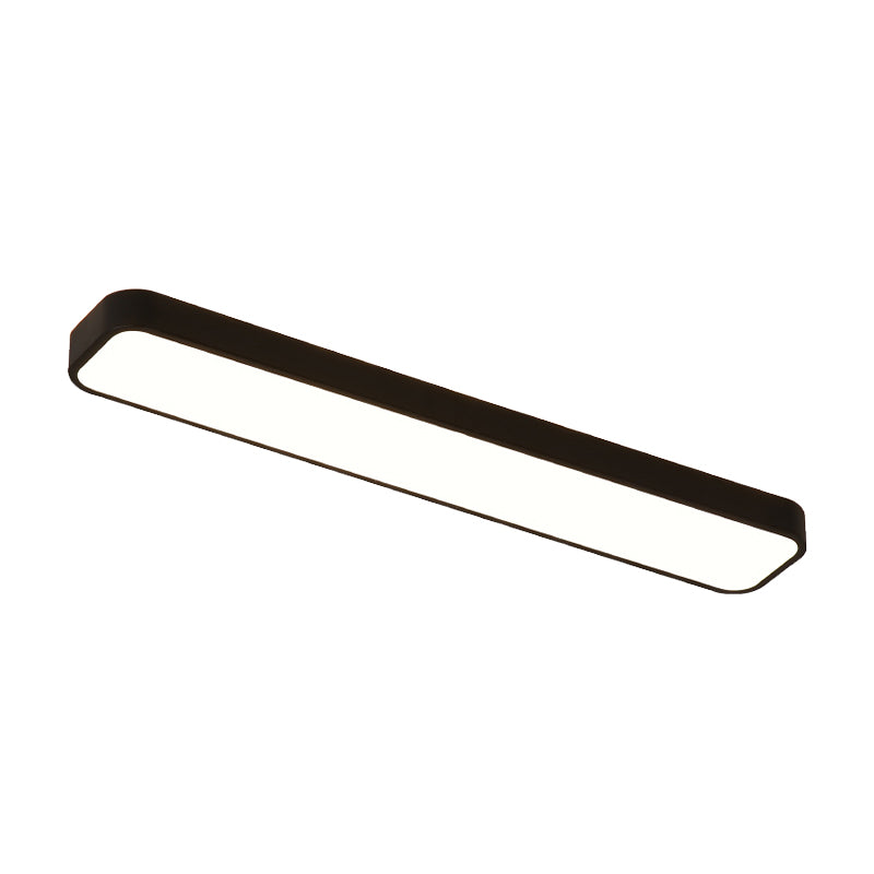 Rectangular Metallic Flush Light Fixture Minimalism Black/White LED Ceiling Mounted Lamp, Warm/White Light Clearhalo 'Ceiling Lights' 'Close To Ceiling Lights' 'Close to ceiling' 'Flush mount' Lighting' 1865616