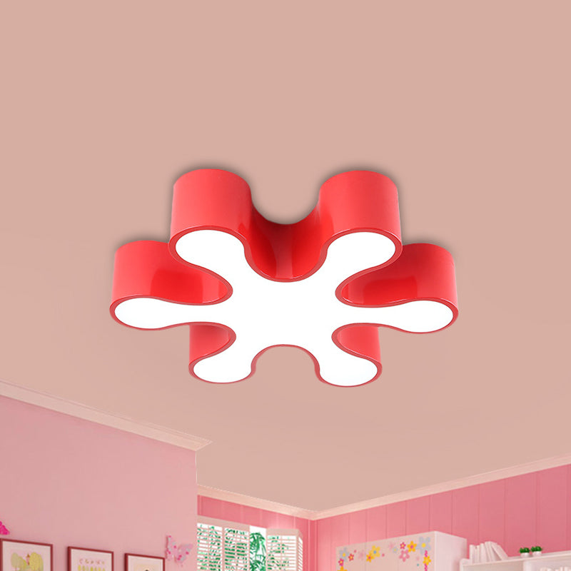 LED Bedchamber Flush Mount Lamp Kids Red/Yellow/Blue Ceiling Light Fixture with Floral Acrylic Shade Clearhalo 'Ceiling Lights' 'Close To Ceiling Lights' 'Close to ceiling' 'Flush mount' Lighting' 1865622