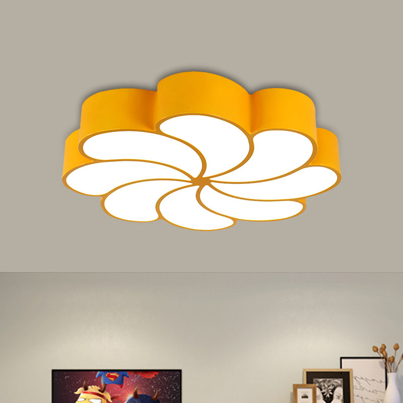 Acrylic Spiral Flower Flush Light Fixture Kids LED Flush Mount Lighting in Orange/Yellow Clearhalo 'Ceiling Lights' 'Close To Ceiling Lights' 'Close to ceiling' 'Flush mount' Lighting' 1865634