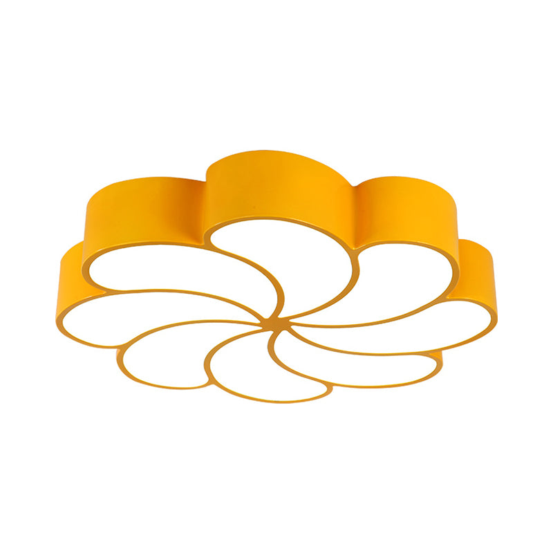 Acrylic Spiral Flower Flush Light Fixture Kids LED Flush Mount Lighting in Orange/Yellow Clearhalo 'Ceiling Lights' 'Close To Ceiling Lights' 'Close to ceiling' 'Flush mount' Lighting' 1865635