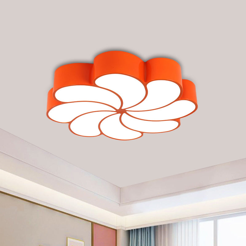 Acrylic Spiral Flower Flush Light Fixture Kids LED Flush Mount Lighting in Orange/Yellow Clearhalo 'Ceiling Lights' 'Close To Ceiling Lights' 'Close to ceiling' 'Flush mount' Lighting' 1865638