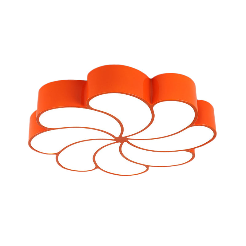 Acrylic Spiral Flower Flush Light Fixture Kids LED Flush Mount Lighting in Orange/Yellow Clearhalo 'Ceiling Lights' 'Close To Ceiling Lights' 'Close to ceiling' 'Flush mount' Lighting' 1865639