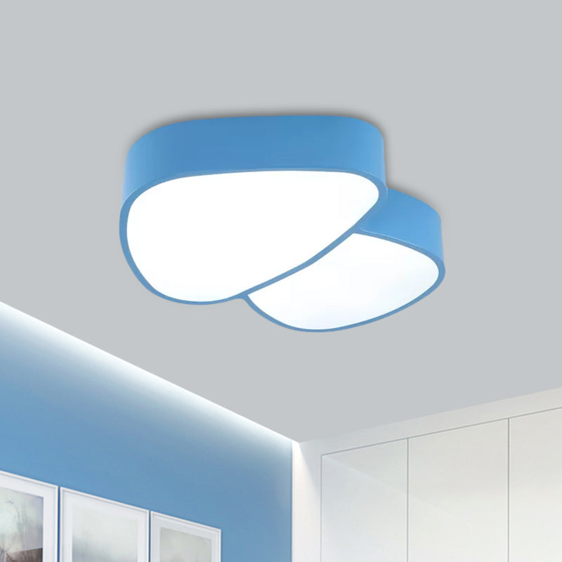 Mushroom LED Close to Ceiling Lamp Kids Acrylic Red/Yellow/Blue Flush Mount Light Fixture for Sleeping Room Blue Clearhalo 'Ceiling Lights' 'Close To Ceiling Lights' 'Close to ceiling' 'Flush mount' Lighting' 1865641