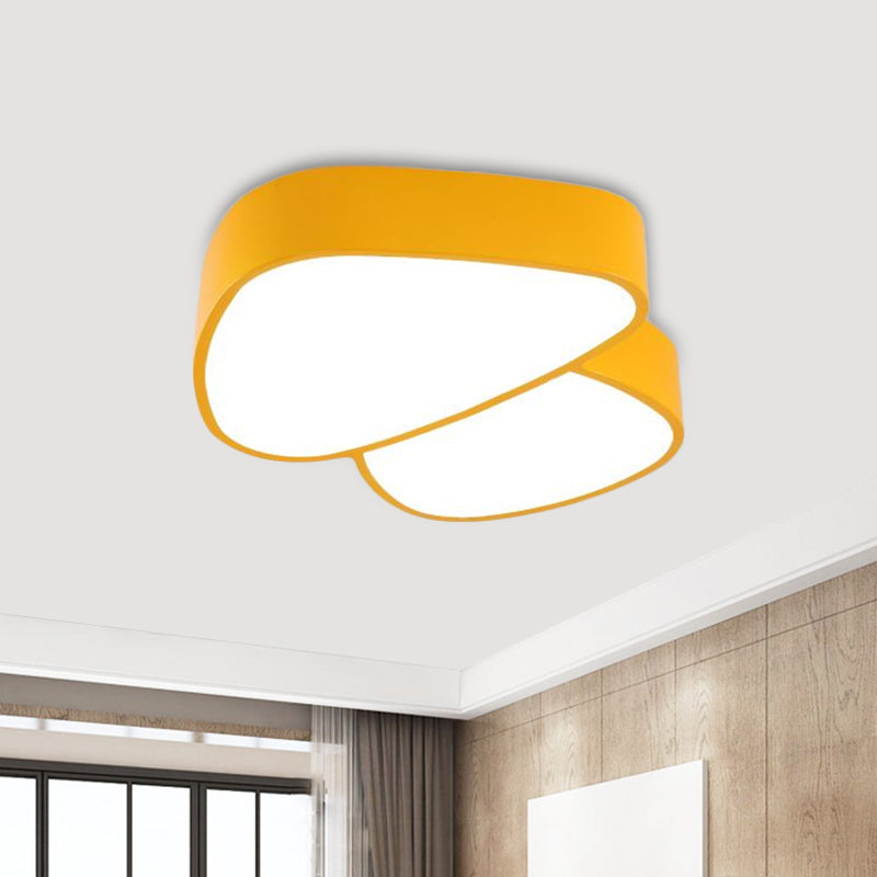 Mushroom LED Close to Ceiling Lamp Kids Acrylic Red/Yellow/Blue Flush Mount Light Fixture for Sleeping Room Yellow Clearhalo 'Ceiling Lights' 'Close To Ceiling Lights' 'Close to ceiling' 'Flush mount' Lighting' 1865645