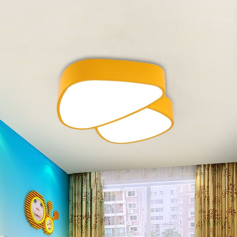 Mushroom LED Close to Ceiling Lamp Kids Acrylic Red/Yellow/Blue Flush Mount Light Fixture for Sleeping Room Clearhalo 'Ceiling Lights' 'Close To Ceiling Lights' 'Close to ceiling' 'Flush mount' Lighting' 1865646