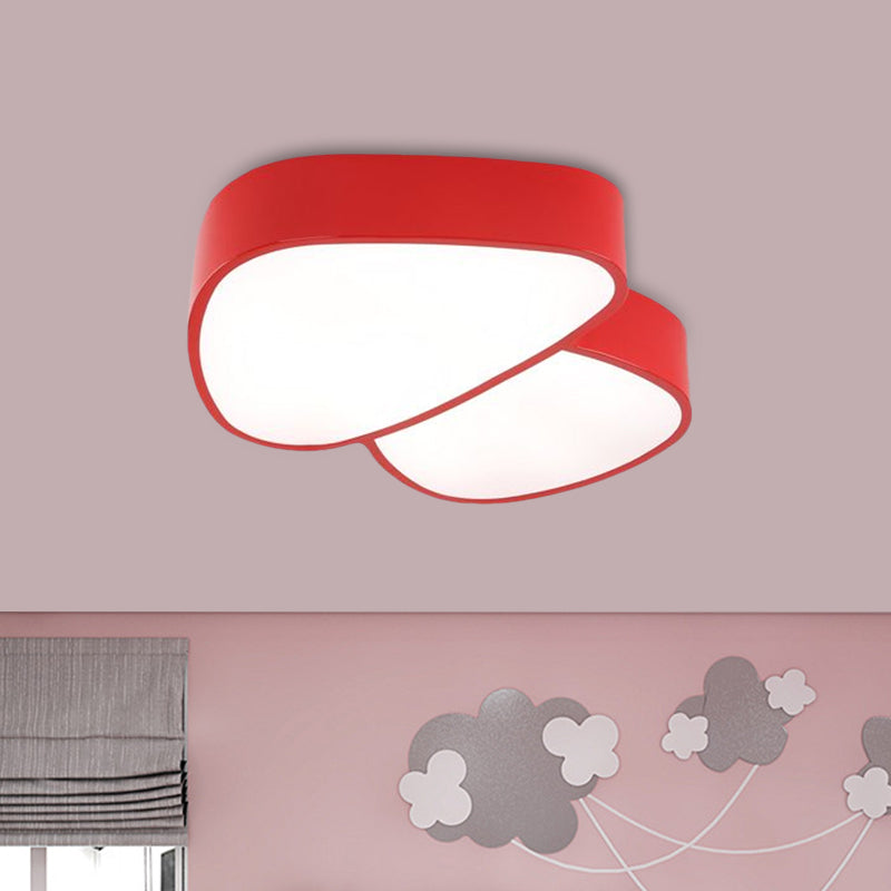 Mushroom LED Close to Ceiling Lamp Kids Acrylic Red/Yellow/Blue Flush Mount Light Fixture for Sleeping Room Red Clearhalo 'Ceiling Lights' 'Close To Ceiling Lights' 'Close to ceiling' 'Flush mount' Lighting' 1865649