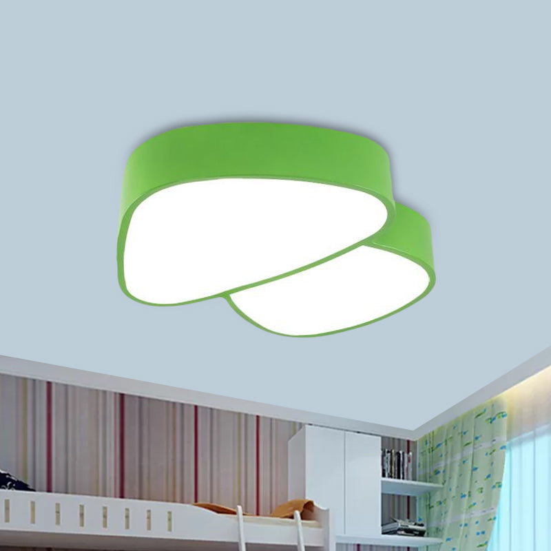 Mushroom LED Close to Ceiling Lamp Kids Acrylic Red/Yellow/Blue Flush Mount Light Fixture for Sleeping Room Green Clearhalo 'Ceiling Lights' 'Close To Ceiling Lights' 'Close to ceiling' 'Flush mount' Lighting' 1865653