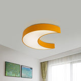 Crescent Moon Bedchamber Flush Lighting Acrylic LED Children Flush Mount Fixture in White/Yellow/Blue Clearhalo 'Ceiling Lights' 'Close To Ceiling Lights' 'Close to ceiling' 'Flush mount' Lighting' 1865678