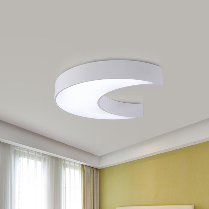 Crescent Moon Bedchamber Flush Lighting Acrylic LED Children Flush Mount Fixture in White/Yellow/Blue Clearhalo 'Ceiling Lights' 'Close To Ceiling Lights' 'Close to ceiling' 'Flush mount' Lighting' 1865682