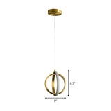 Gold Dual Ring Mini Pendant Light Kit Simplicity LED Metallic Down Lighting Pendant Clearhalo 'Ceiling Lights' 'Modern Pendants' 'Modern' 'Pendant Lights' 'Pendants' Lighting' 1865688