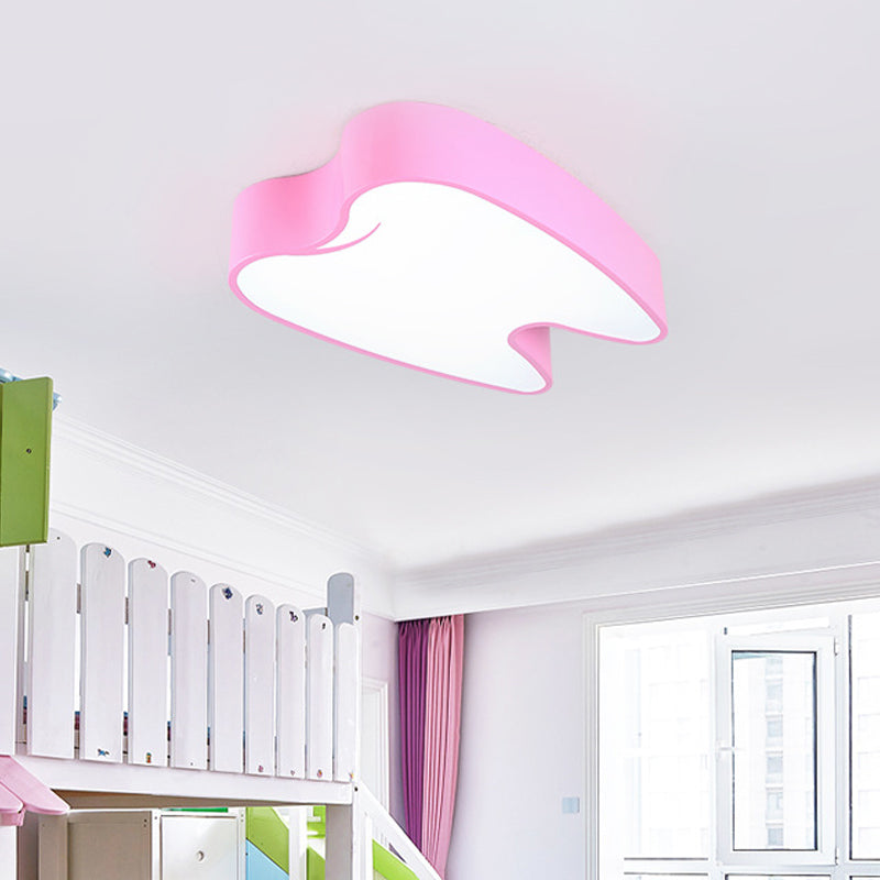 Tooth-Shaped Acrylic LED Flushmount Lighting Children Pink/Yellow Close to Ceiling Lamp Clearhalo 'Ceiling Lights' 'Close To Ceiling Lights' 'Close to ceiling' 'Flush mount' Lighting' 1865694