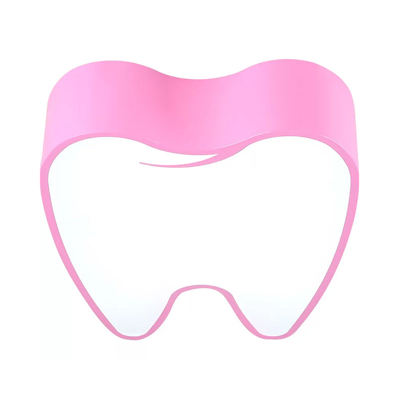 Tooth-Shaped Acrylic LED Flushmount Lighting Children Pink/Yellow Close to Ceiling Lamp Clearhalo 'Ceiling Lights' 'Close To Ceiling Lights' 'Close to ceiling' 'Flush mount' Lighting' 1865695