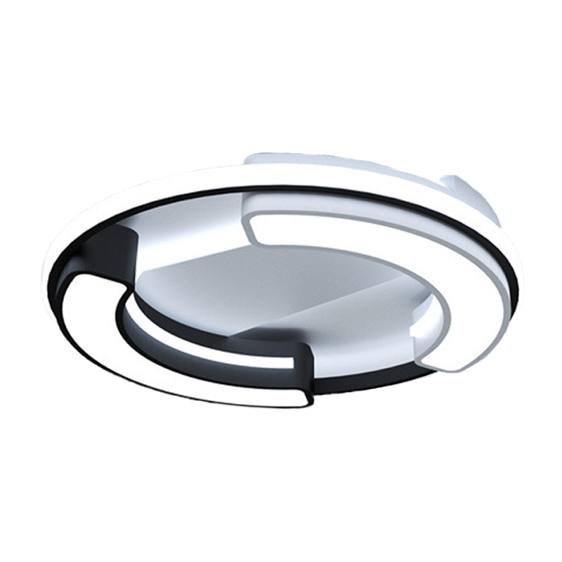 Black Round/Square Flush Mount Lamp Modernism LED Acrylic Close to Ceiling Light Fixture in Warm/White Light Clearhalo 'Ceiling Lights' 'Close To Ceiling Lights' 'Close to ceiling' 'Flush mount' Lighting' 1865702