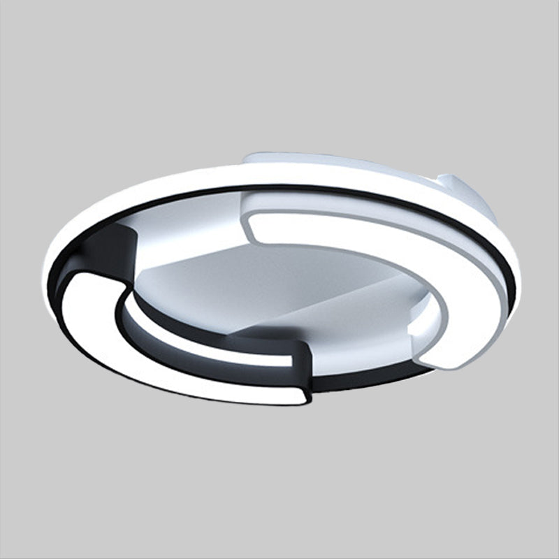 Black Round/Square Flush Mount Lamp Modernism LED Acrylic Close to Ceiling Light Fixture in Warm/White Light Clearhalo 'Ceiling Lights' 'Close To Ceiling Lights' 'Close to ceiling' 'Flush mount' Lighting' 1865703