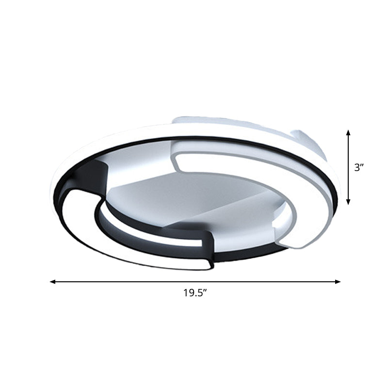 Black Round/Square Flush Mount Lamp Modernism LED Acrylic Close to Ceiling Light Fixture in Warm/White Light Clearhalo 'Ceiling Lights' 'Close To Ceiling Lights' 'Close to ceiling' 'Flush mount' Lighting' 1865704