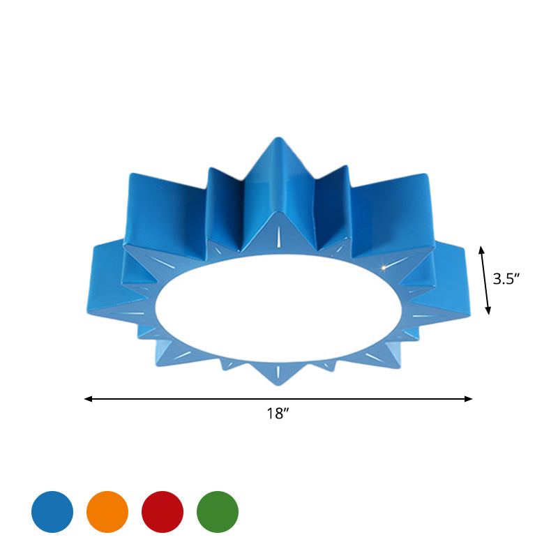 LED Kindergarten Flush Mount Children Red/Yellow/Blue Ceiling Light Fixture with Sun Acrylic Shade Clearhalo 'Ceiling Lights' 'Close To Ceiling Lights' 'Close to ceiling' 'Flush mount' Lighting' 1865725