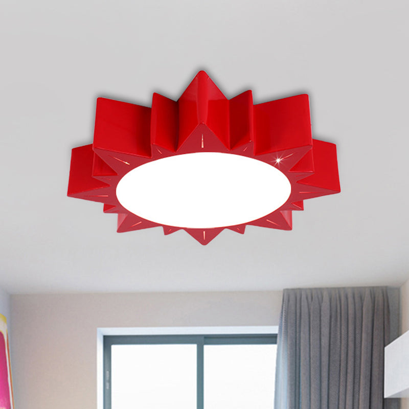 LED Kindergarten Flush Mount Children Red/Yellow/Blue Ceiling Light Fixture with Sun Acrylic Shade Red Clearhalo 'Ceiling Lights' 'Close To Ceiling Lights' 'Close to ceiling' 'Flush mount' Lighting' 1865730