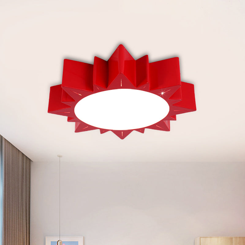 LED Kindergarten Flush Mount Children Red/Yellow/Blue Ceiling Light Fixture with Sun Acrylic Shade Clearhalo 'Ceiling Lights' 'Close To Ceiling Lights' 'Close to ceiling' 'Flush mount' Lighting' 1865731