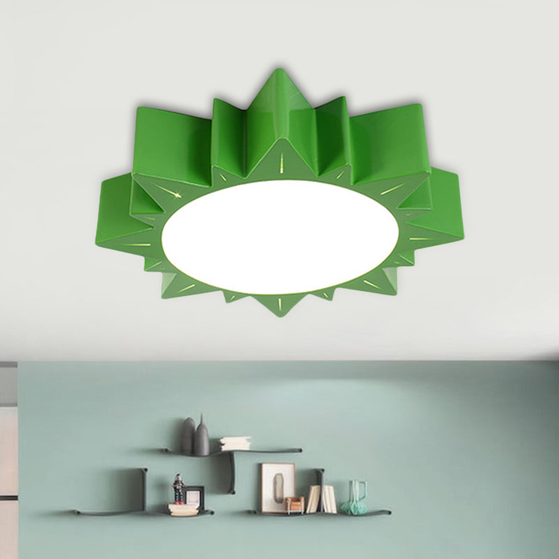 LED Kindergarten Flush Mount Children Red/Yellow/Blue Ceiling Light Fixture with Sun Acrylic Shade Green Clearhalo 'Ceiling Lights' 'Close To Ceiling Lights' 'Close to ceiling' 'Flush mount' Lighting' 1865734