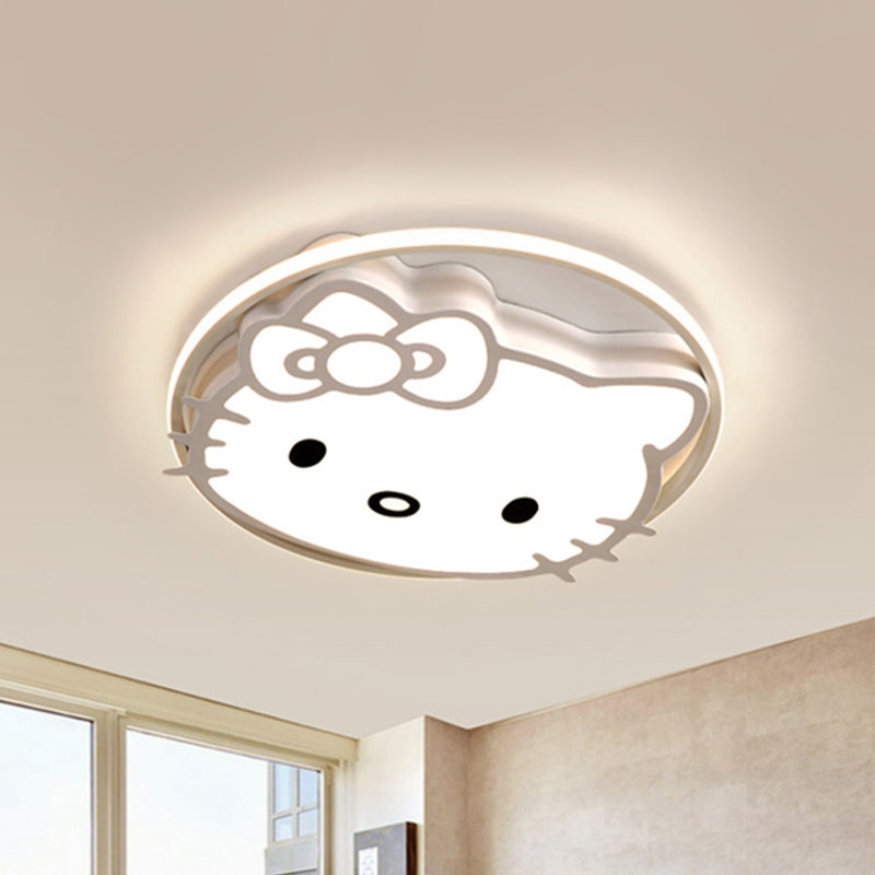 Acrylic Cartoon Cat Flushmount Fixture Kids LED Flush Ceiling Light in White/Pink/Blue, Warm/White Light Clearhalo 'Ceiling Lights' 'Close To Ceiling Lights' 'Close to ceiling' 'Flush mount' Lighting' 1865747