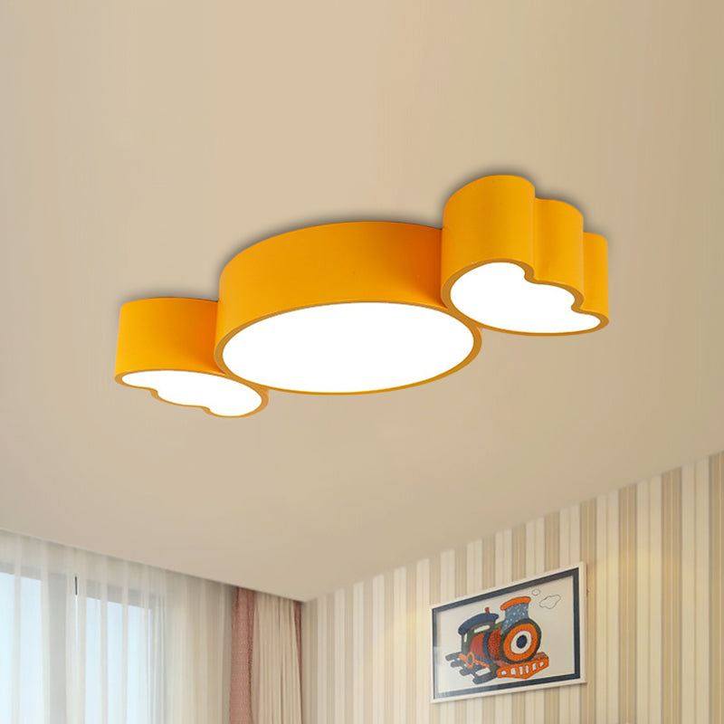 Children LED Ceiling Lighting with Acrylic Shade Red/Pink/Yellow Candy Flush Mount Light Fixture Yellow Clearhalo 'Ceiling Lights' 'Close To Ceiling Lights' 'Close to ceiling' 'Flush mount' Lighting' 1865770