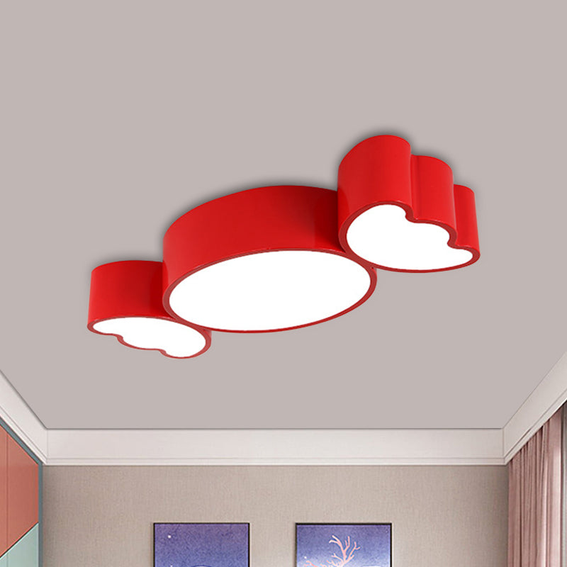 Children LED Ceiling Lighting with Acrylic Shade Red/Pink/Yellow Candy Flush Mount Light Fixture Red Clearhalo 'Ceiling Lights' 'Close To Ceiling Lights' 'Close to ceiling' 'Flush mount' Lighting' 1865774