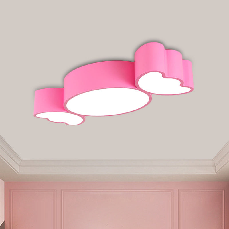 Children LED Ceiling Lighting with Acrylic Shade Red/Pink/Yellow Candy Flush Mount Light Fixture Pink Clearhalo 'Ceiling Lights' 'Close To Ceiling Lights' 'Close to ceiling' 'Flush mount' Lighting' 1865778