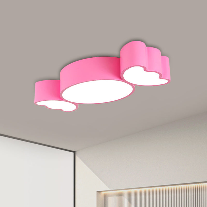 Children LED Ceiling Lighting with Acrylic Shade Red/Pink/Yellow Candy Flush Mount Light Fixture Clearhalo 'Ceiling Lights' 'Close To Ceiling Lights' 'Close to ceiling' 'Flush mount' Lighting' 1865780