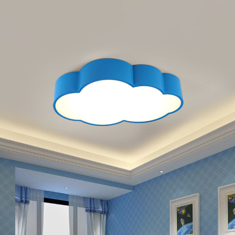 White/Red/Yellow Cloud Flush Ceiling Light Kids Acrylic Flush Mount Recessed Lighting for Kindergarten Blue Clearhalo 'Ceiling Lights' 'Close To Ceiling Lights' 'Close to ceiling' 'Flush mount' Lighting' 1865791