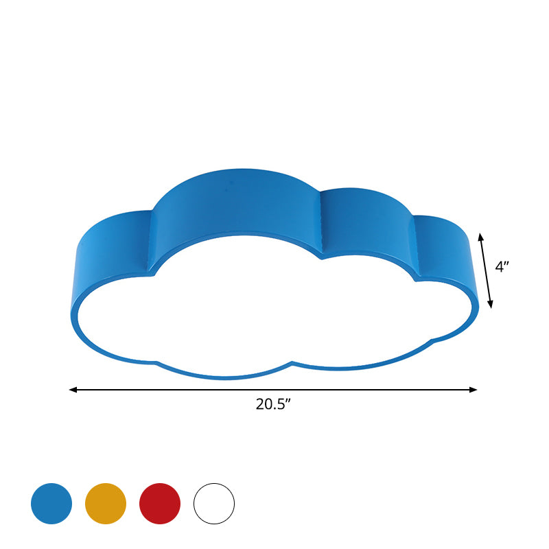 White/Red/Yellow Cloud Flush Ceiling Light Kids Acrylic Flush Mount Recessed Lighting for Kindergarten Clearhalo 'Ceiling Lights' 'Close To Ceiling Lights' 'Close to ceiling' 'Flush mount' Lighting' 1865794