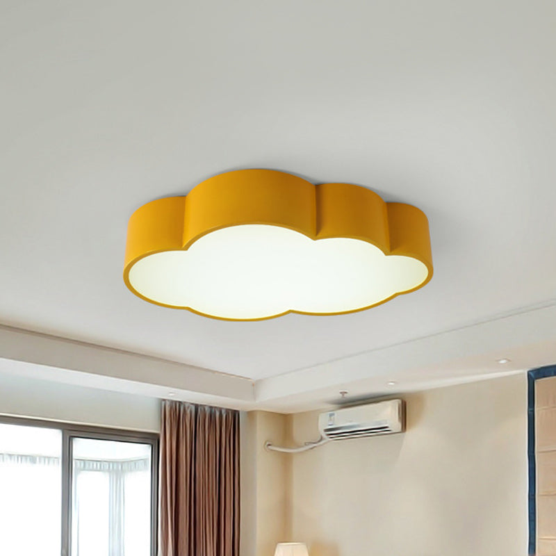 White/Red/Yellow Cloud Flush Ceiling Light Kids Acrylic Flush Mount Recessed Lighting for Kindergarten Clearhalo 'Ceiling Lights' 'Close To Ceiling Lights' 'Close to ceiling' 'Flush mount' Lighting' 1865796