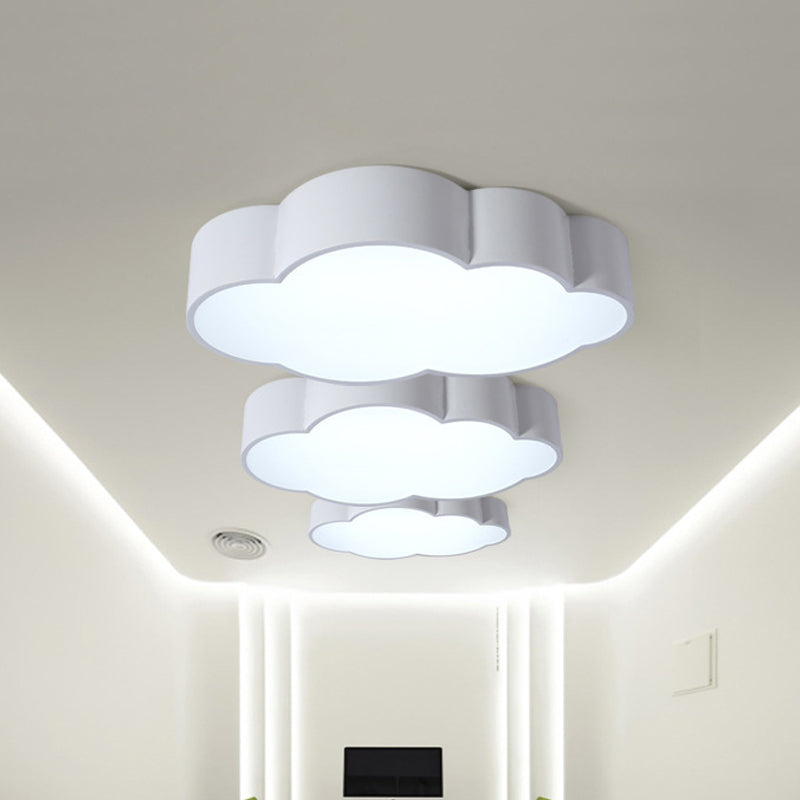 White/Red/Yellow Cloud Flush Ceiling Light Kids Acrylic Flush Mount Recessed Lighting for Kindergarten Clearhalo 'Ceiling Lights' 'Close To Ceiling Lights' 'Close to ceiling' 'Flush mount' Lighting' 1865804