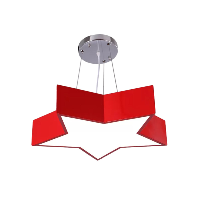 Red/Blue Five-Pointed Star Chandelier Light Children LED Acrylic Ceiling Suspension Lamp Clearhalo 'Ceiling Lights' 'Chandeliers' Lighting' options 1865862