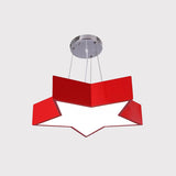 Red/Blue Five-Pointed Star Chandelier Light Children LED Acrylic Ceiling Suspension Lamp Clearhalo 'Ceiling Lights' 'Chandeliers' Lighting' options 1865863