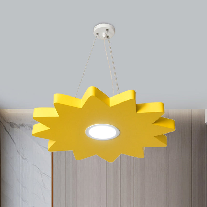 Metal Sun/Star/Moon Ceiling Light Kids Style LED Pendant Chandelier in Yellow/Orange/Blue for Playroom Clearhalo 'Ceiling Lights' 'Chandeliers' Lighting' options 1865881