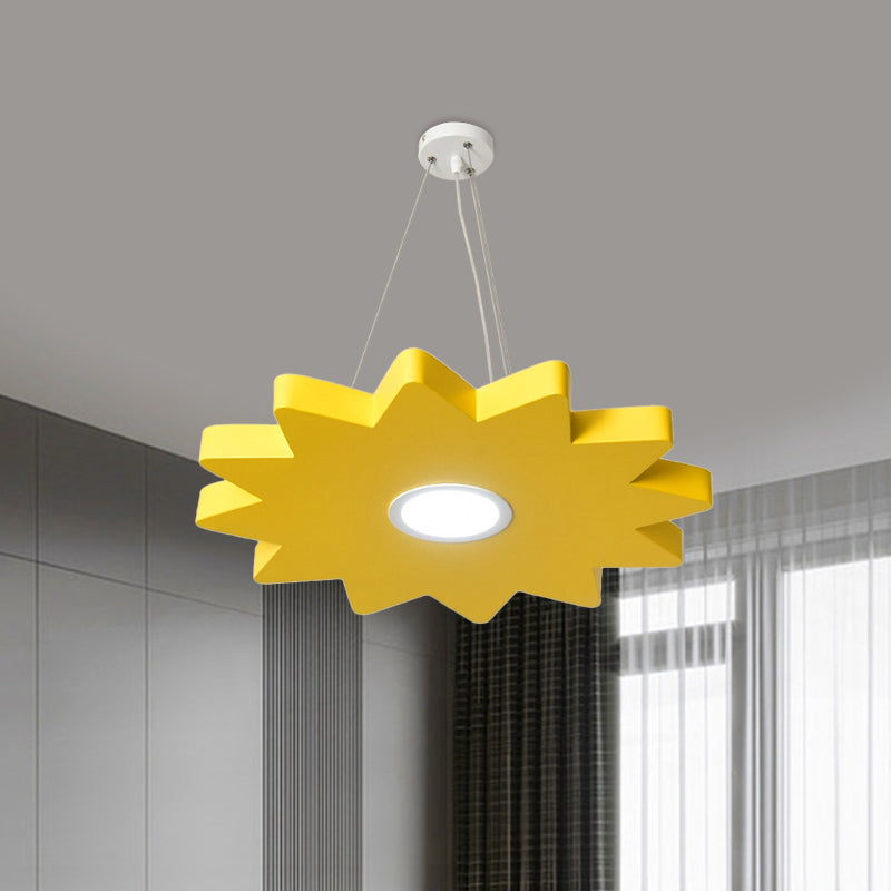 Metal Sun/Star/Moon Ceiling Light Kids Style LED Pendant Chandelier in Yellow/Orange/Blue for Playroom Clearhalo 'Ceiling Lights' 'Chandeliers' Lighting' options 1865882