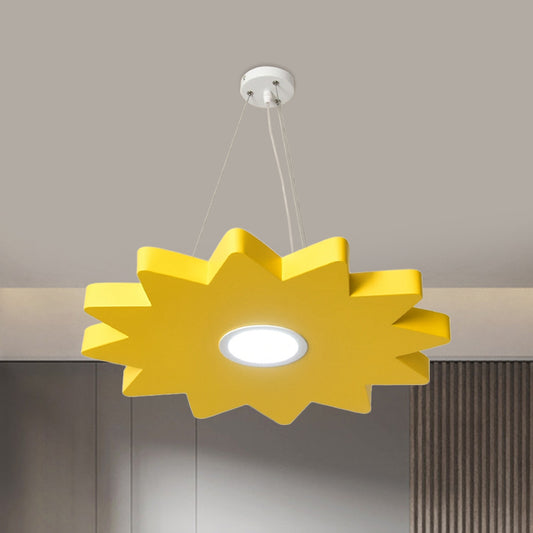 Metal Sun/Star/Moon Ceiling Light Kids Style LED Pendant Chandelier in Yellow/Orange/Blue for Playroom Clearhalo 'Ceiling Lights' 'Chandeliers' Lighting' options 1865883