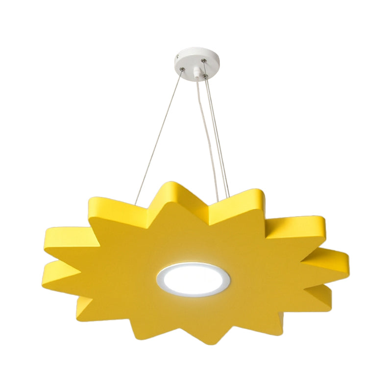 Metal Sun/Star/Moon Ceiling Light Kids Style LED Pendant Chandelier in Yellow/Orange/Blue for Playroom Clearhalo 'Ceiling Lights' 'Chandeliers' Lighting' options 1865884