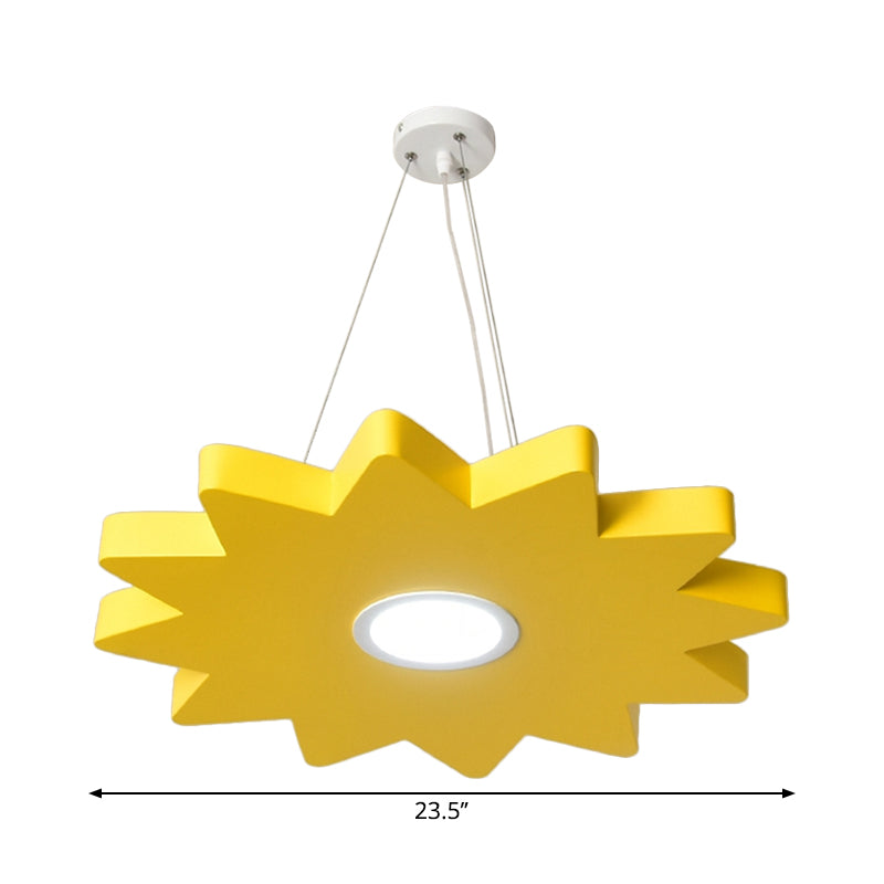 Metal Sun/Star/Moon Ceiling Light Kids Style LED Pendant Chandelier in Yellow/Orange/Blue for Playroom Clearhalo 'Ceiling Lights' 'Chandeliers' Lighting' options 1865885