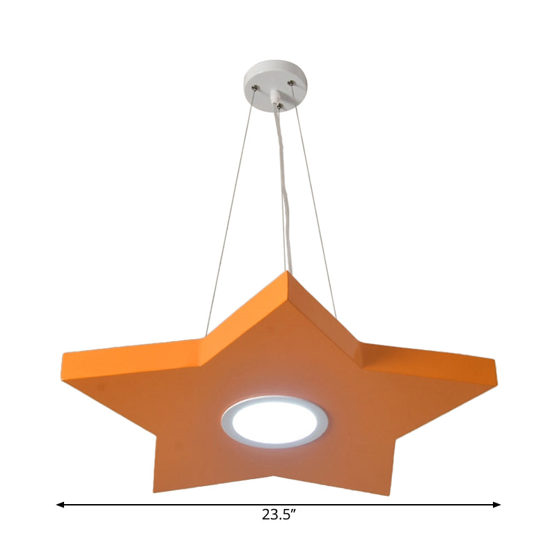 Metal Sun/Star/Moon Ceiling Light Kids Style LED Pendant Chandelier in Yellow/Orange/Blue for Playroom Clearhalo 'Ceiling Lights' 'Chandeliers' Lighting' options 1865890