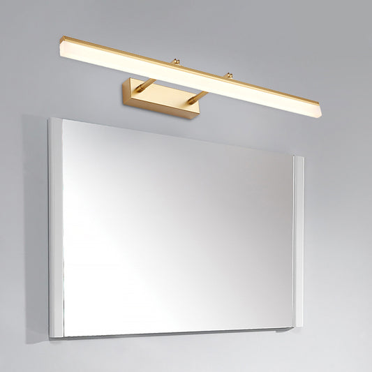 Linear Acrylic Vanity Lamp Modernism 16"/19.5" L LED Gold Wall Lighting Fixture in Warm/White Light Gold Clearhalo 'Modern wall lights' 'Modern' 'Vanity Lights' 'Wall Lights' Lighting' 1865924