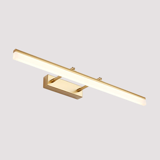 Linear Acrylic Vanity Lamp Modernism 16"/19.5" L LED Gold Wall Lighting Fixture in Warm/White Light Clearhalo 'Modern wall lights' 'Modern' 'Vanity Lights' 'Wall Lights' Lighting' 1865926