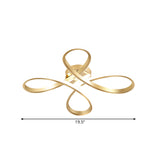 Modernist LED Ceiling Fixture Gold Chinese Knot Flush Mount Lamp with Metallic Shade in Warm/White Light Clearhalo 'Ceiling Lights' 'Close To Ceiling Lights' 'Close to ceiling' 'Flush mount' Lighting' 1865944