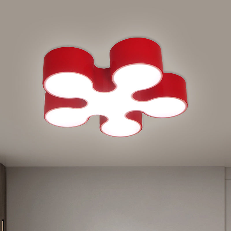 Acrylic Blossom Ceiling Light Fixture Children Style LED Flush Mount Lamp in Blue/Red/Yellow Red Clearhalo 'Ceiling Lights' 'Close To Ceiling Lights' 'Close to ceiling' 'Flush mount' Lighting' 1865961